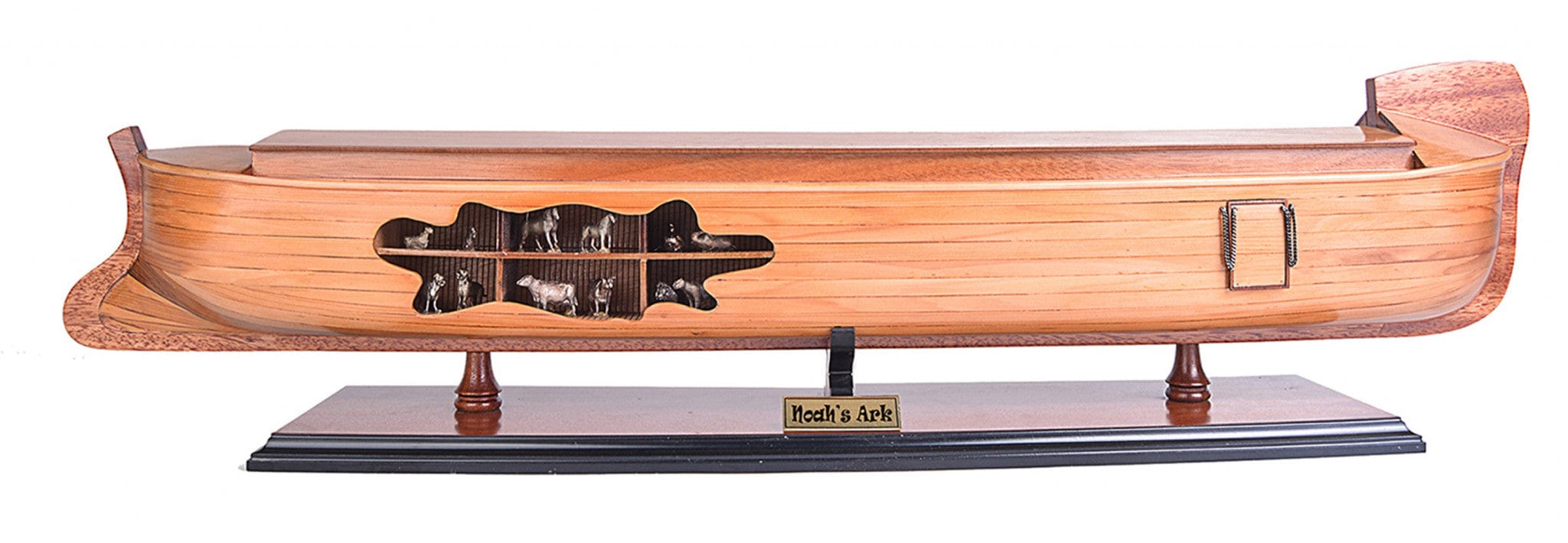 8" Wooden Manufactured Wood Hand Painted Decorative Boat - Homeroots - Flyclothing LLC