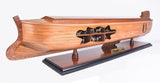8" Wooden Manufactured Wood Hand Painted Decorative Boat - Homeroots - Flyclothing LLC