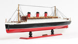 12" Black and Red RMS Queen Mary Large Boat Hand Painted Decorative Boat - Homeroots - Flyclothing LLC