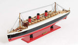 12" Black and Red RMS Queen Mary Large Boat Hand Painted Decorative Boat - Homeroots - Flyclothing LLC