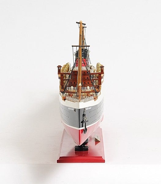 12" Black and Red RMS Queen Mary Large Boat Hand Painted Decorative Boat - Homeroots - Flyclothing LLC