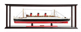 15" Black and Red RMS Queen Mary Large Display Case Hand Painted Decorative Boat with Case - Homeroots - Flyclothing LLC