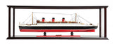 15" Black and Red RMS Queen Mary Large Display Case Hand Painted Decorative Boat with Case - Homeroots
