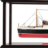 15" Black and Red RMS Queen Mary Large Display Case Hand Painted Decorative Boat with Case - Homeroots - Flyclothing LLC