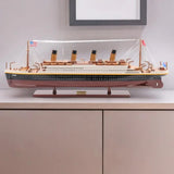 14" Black and Red 1912 RMS Titanic Large Boat Hand Painted Decorative Boat - Homeroots