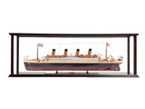 15" Black and Red 1912 RMS Titanic Large Display Case Boat Hand Painted Decorative Boat - Homeroots