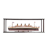 16" Black and Red 1912 RMS Titanic Medium Display Case Boat Hand Painted Decorative Boat - Homeroots