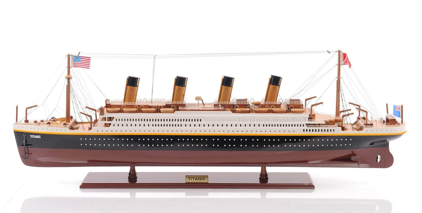 10" Black and Red 1912 RMS Titanic Small Boat Hand Painted Decorative Boat - Homeroots - Flyclothing LLC