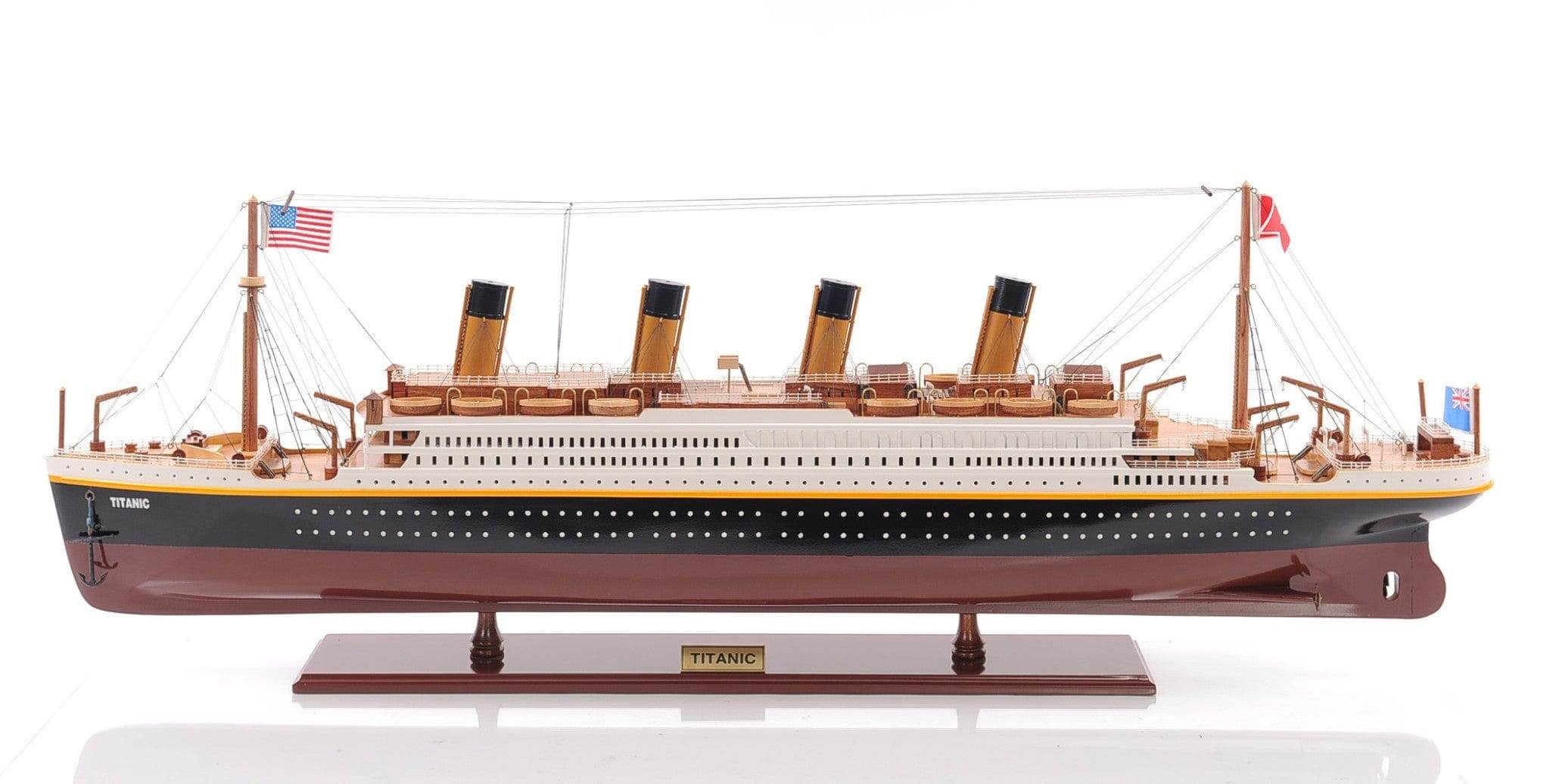 10" Black and Red 1912 RMS Titanic Small Boat Hand Painted Decorative Boat - Homeroots - Flyclothing LLC