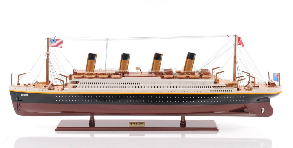 10" Black and Red 1912 RMS Titanic Small Boat Hand Painted Decorative Boat - Homeroots