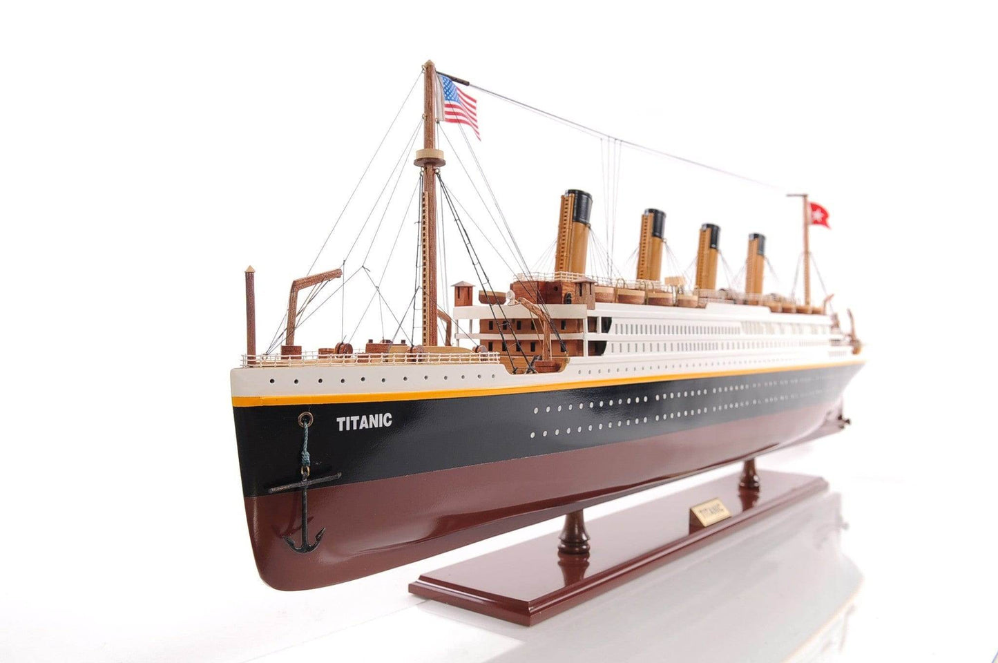 10" Black and Red 1912 RMS Titanic Small Boat Hand Painted Decorative Boat - Homeroots - Flyclothing LLC