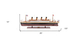 10" Black and Red 1912 RMS Titanic Small Boat Hand Painted Decorative Boat - Homeroots - Flyclothing LLC