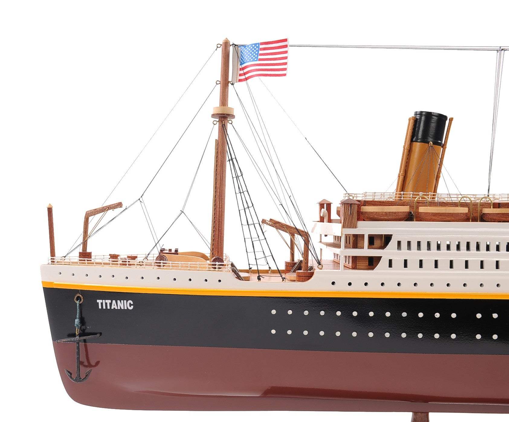 10" Black and Red 1912 RMS Titanic Small Boat Hand Painted Decorative Boat - Homeroots - Flyclothing LLC