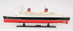 11" Black and Red SS France Boat Hand Painted Decorative Boat