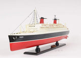 11" Black and Red SS France Boat Hand Painted Decorative Boat - Homeroots - Flyclothing LLC