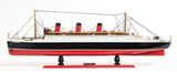 5" Black and Red RMS Queen Mary Boat Hand Painted Decorative Boat - Homeroots