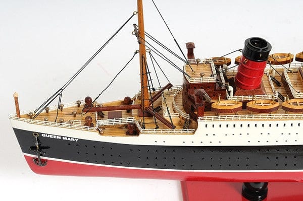 5" Black and Red RMS Queen Mary Boat Hand Painted Decorative Boat - Homeroots - Flyclothing LLC