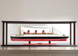16" Black and Red RMS Queen Mary Medium Display Case Boat Hand Painted Decorative Boat - Homeroots - Flyclothing LLC