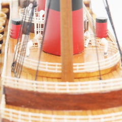 15" Black and Red Normandie Large Boat Hand Painted Decorative Boat