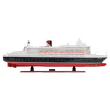 13" Black and Red RMS Queen Mary II Large Boat Hand Painted Decorative Boat - Homeroots - Flyclothing LLC