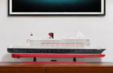 13" Black and Red RMS Queen Mary II Large Boat Hand Painted Decorative Boat - Homeroots - Flyclothing LLC