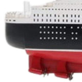 13" Black and Red RMS Queen Mary II Large Boat Hand Painted Decorative Boat - Homeroots - Flyclothing LLC