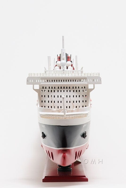 13" Black and Red RMS Queen Mary II Large Boat Hand Painted Decorative Boat - Homeroots - Flyclothing LLC