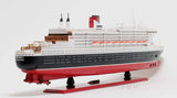 13" Black and Red RMS Queen Mary II Large Boat Hand Painted Decorative Boat - Homeroots - Flyclothing LLC