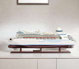 13" Brown and White Majesty of the Seas Boat Hand Painted Decorative Boat - Homeroots - Flyclothing LLC