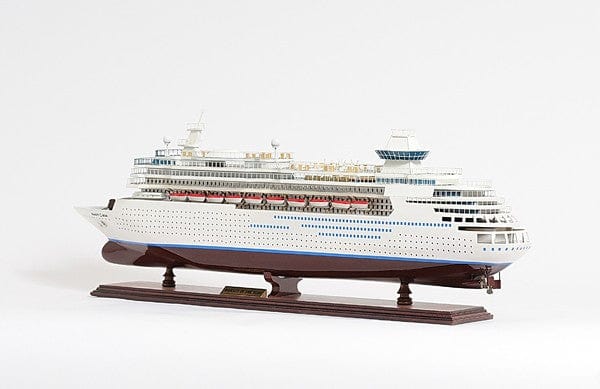 13" Brown and White Majesty of the Seas Boat Hand Painted Decorative Boat - Homeroots - Flyclothing LLC