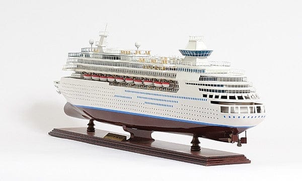13" Brown and White Majesty of the Seas Boat Hand Painted Decorative Boat - Homeroots - Flyclothing LLC