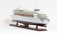 13" Brown and White Majesty of the Seas Boat Hand Painted Decorative Boat