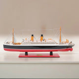 13" Black and Red RMS Empress of Ireland Boat Hand Painted Decorative Boat - Homeroots