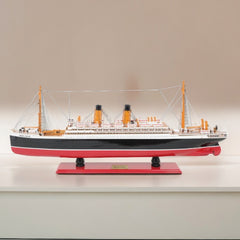 13" Black and Red RMS Empress of Ireland Boat Hand Painted Decorative Boat