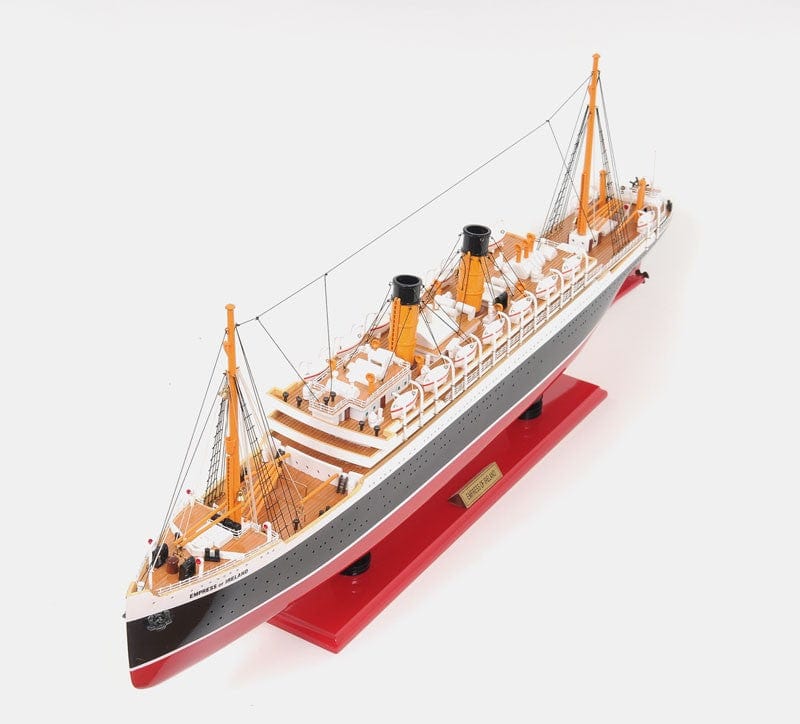 13" Black and Red RMS Empress of Ireland Boat Hand Painted Decorative Boat - Homeroots - Flyclothing LLC