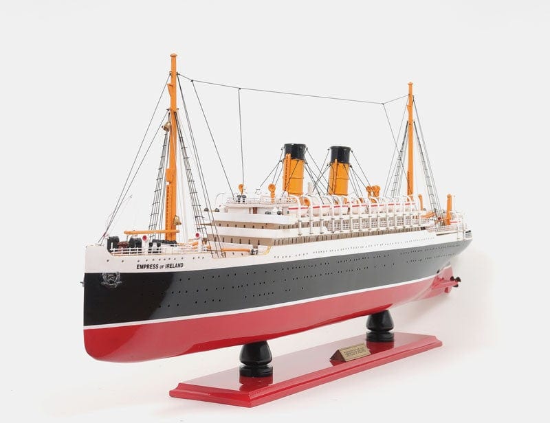 13" Black and Red RMS Empress of Ireland Boat Hand Painted Decorative Boat - Homeroots - Flyclothing LLC