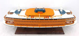 11" Maroon Staten Island Ferry Boat Hand Painted Decorative Boat - Homeroots