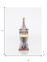 13" Black and White 1912 RMS Titanic Lights Boat Hand Painted Decorative Boat - Homeroots - Flyclothing LLC