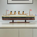 13" Black and White 1912 RMS Titanic Lights Boat Hand Painted Decorative Boat - Homeroots - Flyclothing LLC