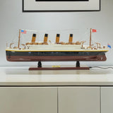 13" Black and White 1912 RMS Titanic Lights Boat Hand Painted Decorative Boat - Homeroots