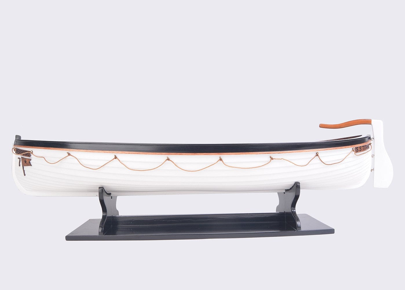 6" Brown and White RMS Titanic Lifeboat Hand Painted Decorative Boat - Homeroots