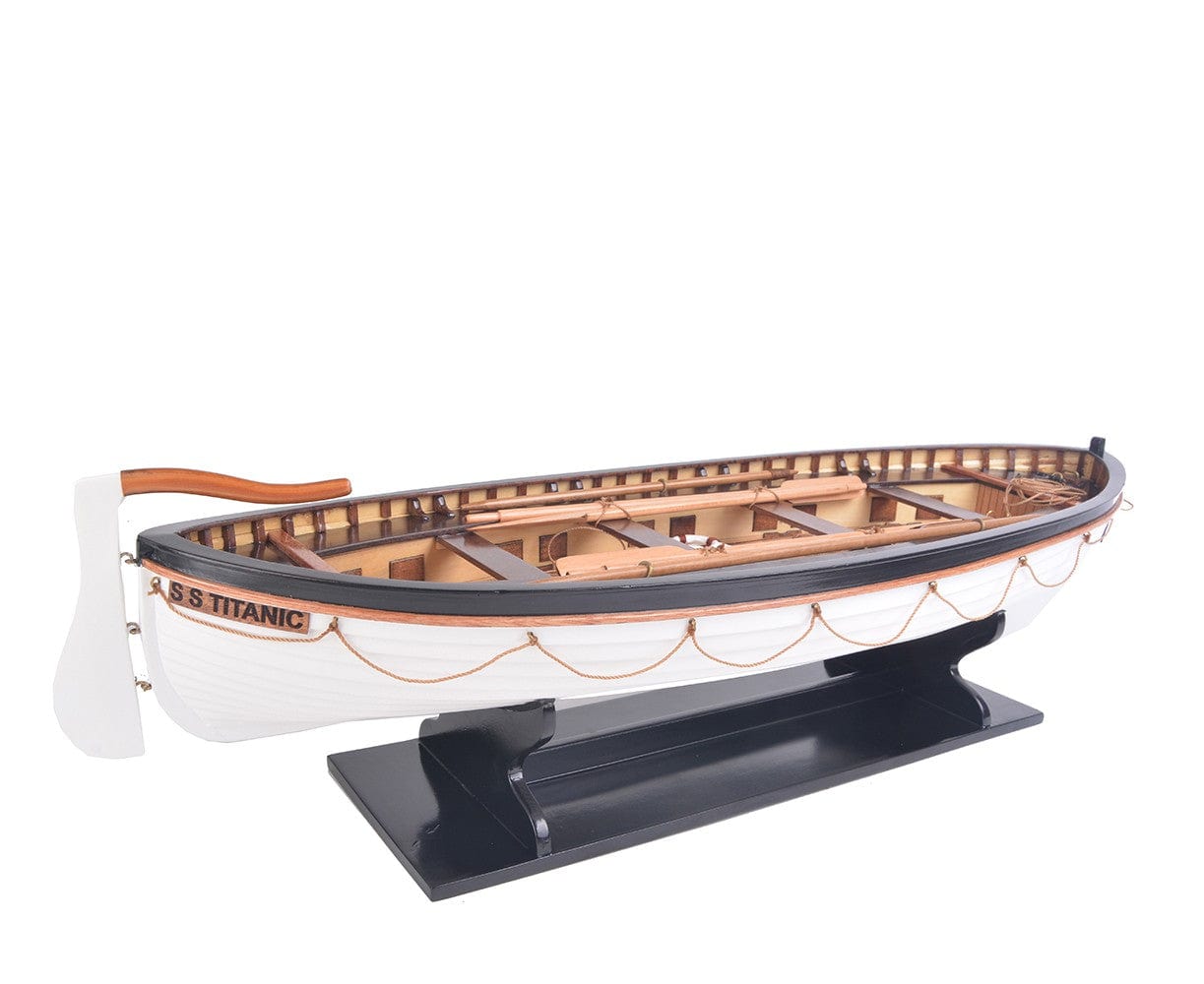 6" Brown and White RMS Titanic Lifeboat Hand Painted Decorative Boat - Homeroots - Flyclothing LLC