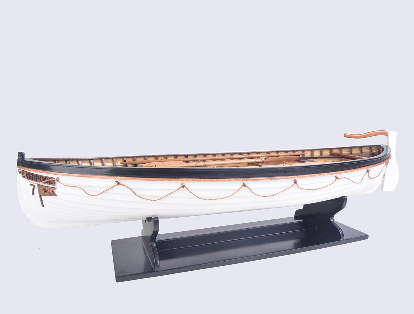 6" Brown and White RMS Titanic Lifeboat Hand Painted Decorative Boat - Homeroots