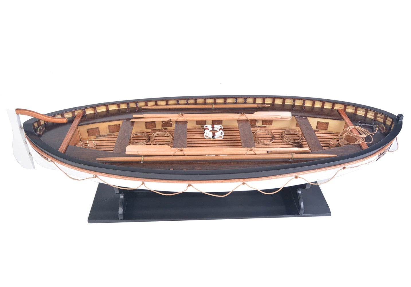 6" Brown and White RMS Titanic Lifeboat Hand Painted Decorative Boat - Homeroots