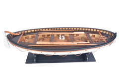 6" Brown and White RMS Titanic Lifeboat Hand Painted Decorative Boat - Homeroots