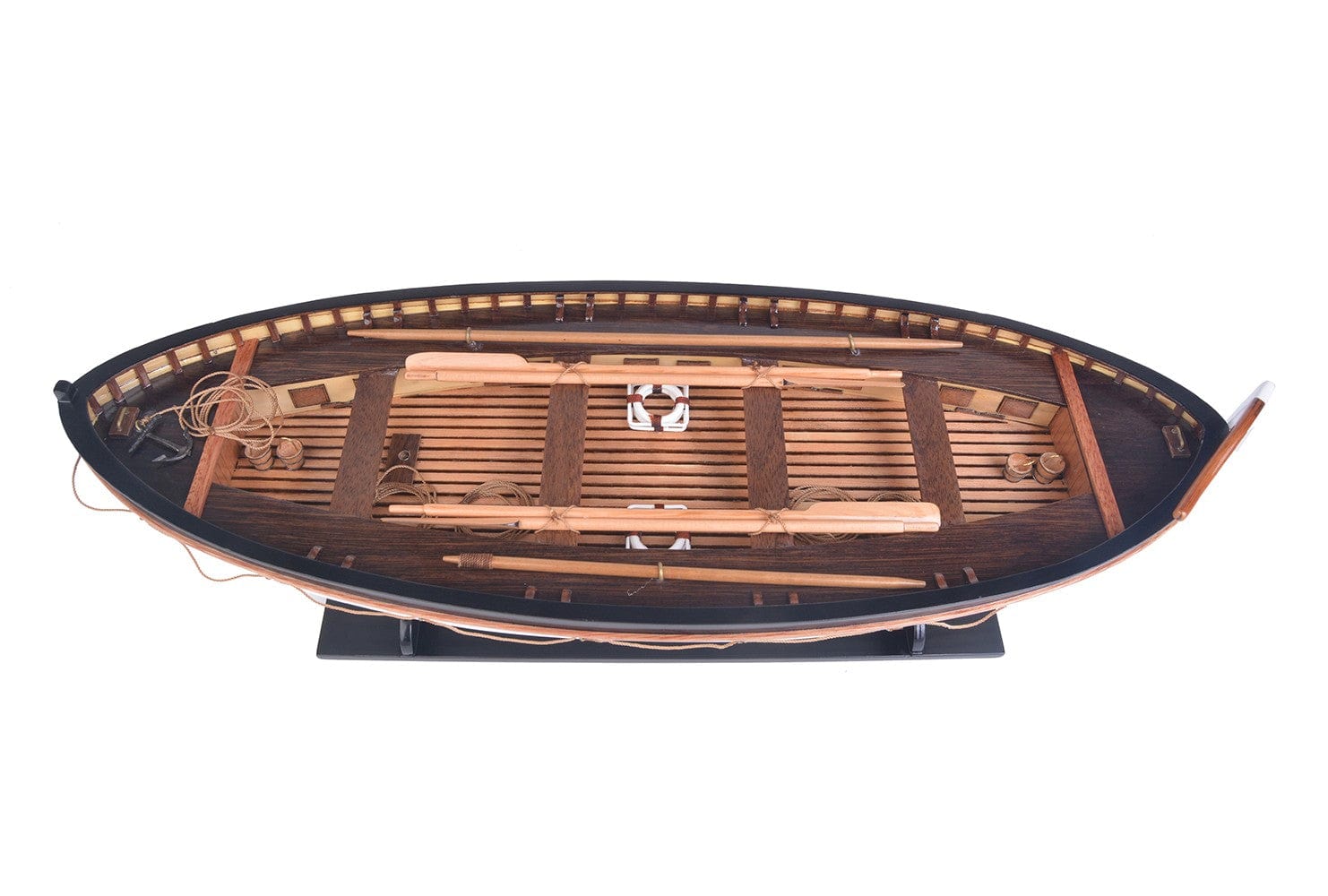6" Brown and White RMS Titanic Lifeboat Hand Painted Decorative Boat - Homeroots