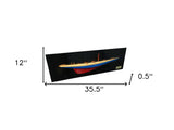 12" Blue and Red Rainbow Half-Hull Hand Painted Decorative Boat - Homeroots - Flyclothing LLC