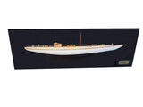 12" Black and White Shamrock V Yacht Half-Hull Boat Hand Painted Decorative Boat - Homeroots - Flyclothing LLC