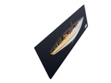 12" Black and White Shamrock V Yacht Half-Hull Boat Hand Painted Decorative Boat - Homeroots - Flyclothing LLC