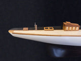 12" Black and White Shamrock V Yacht Half-Hull Boat Hand Painted Decorative Boat - Homeroots - Flyclothing LLC